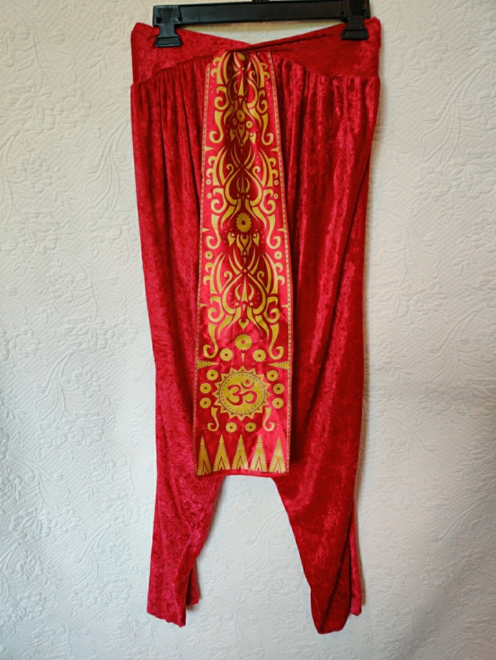 Disguise Costume Vtg 80s Red Harem Balloon Drop Baggy Pants Belly Dance Harem